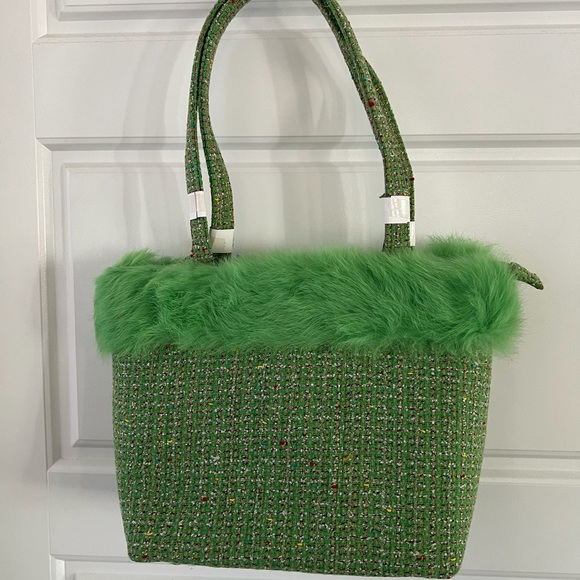 Hananel Lime Green Tweed Purse Bag NWT - Picture 1 of 5